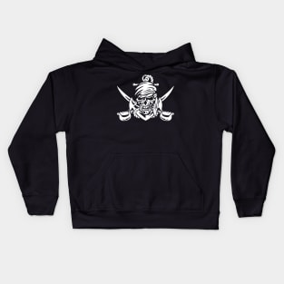 Pirate Skull with Anchor, Rope and Crossed Swords Kids Hoodie